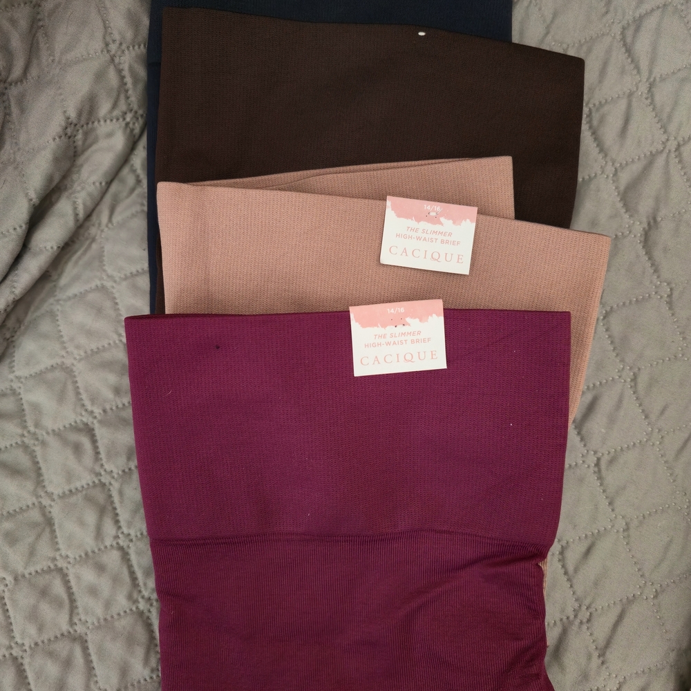 Cacique Shapewear Set in Navy, Brown, Pink, and Burgundy